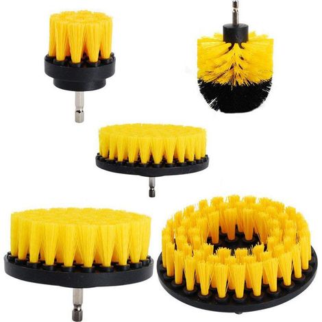 5-teilige Bohrbürste, Bohrbürsten-reinigungswerkzeug-set, Bohrbürste Für Badezimmeroberflächen, Boden, Badewannenfliesen Und Auto (5er-set (5,1 Cm, 8,9 Cm, 10,2 Cm Massiv, 12,7 Cm Massiv, 12,7 Cm Hohl