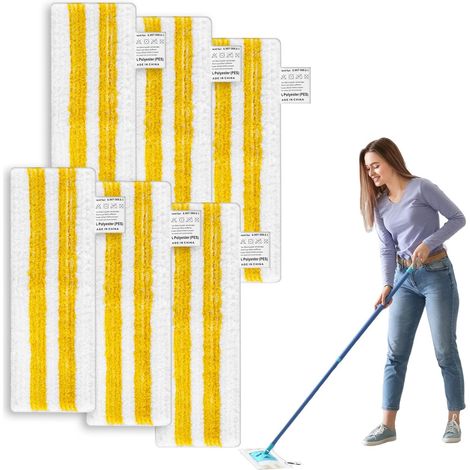 6 Stück Mikrofaser-ersatztücher Für Kärcher Easyfix Sc1, Sc2, Sc3, Sc4, Sc5, Mopp Für Kärcher, Ersatzzubehör, Dampfwischtuch Für Alle Bodentypen, Gelb