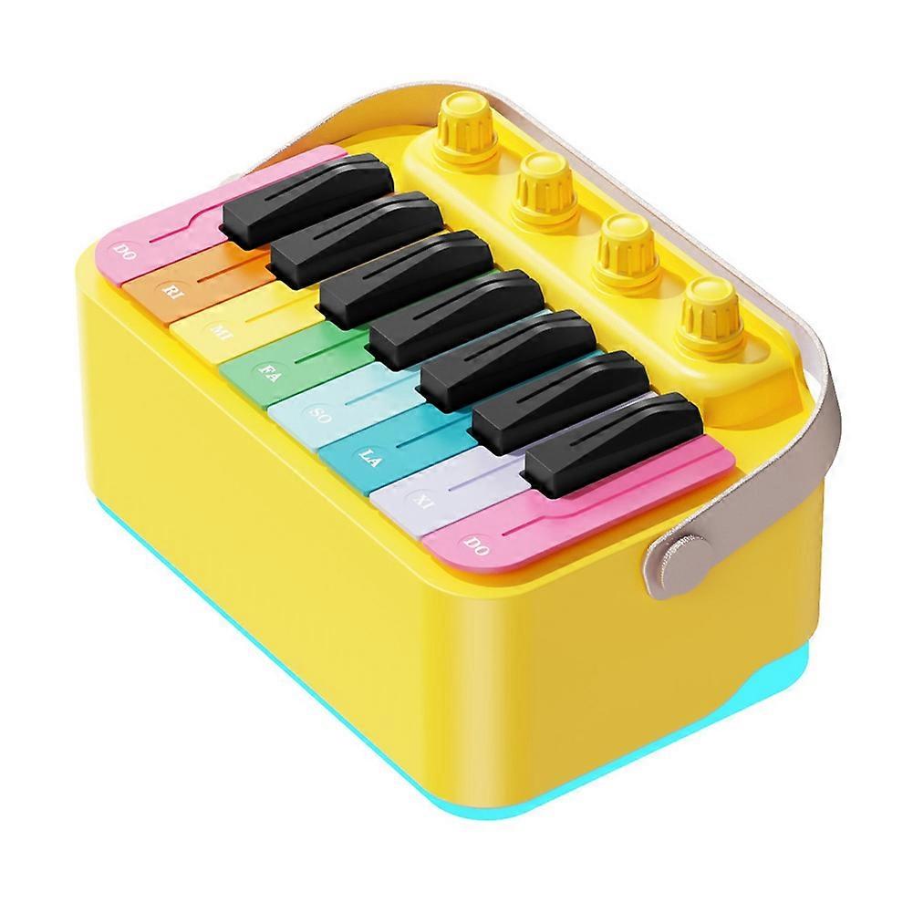 Amplificateur De Piano Et De Guitare, Batterie Électronique, Enceinte Bluetooth Sans Fil Avec Éclairage Led Rgb Jaune