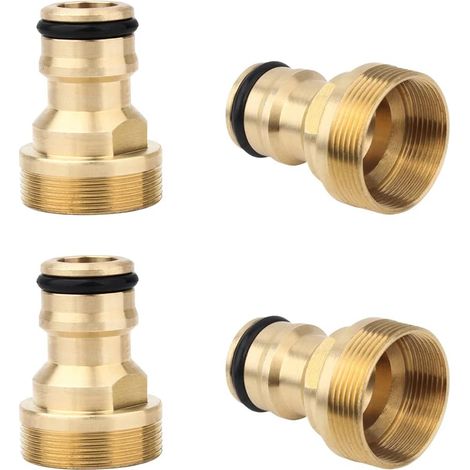 Lntyq 4 Stück Wasserhahn-adapter, Bewässerungsschlauch, Messing-wasserhahn-anschluss, Garten-universal-küchen-wasserhahn-adapter, Männlich Und Weiblich, Gewindeadapter, Schnellverbindungs-adapter