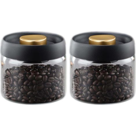 Luftdichter, Vakuumversiegelter Kanister Aus Borosilikatglas Für Kaffeebohnen (gold, 500 Ml)