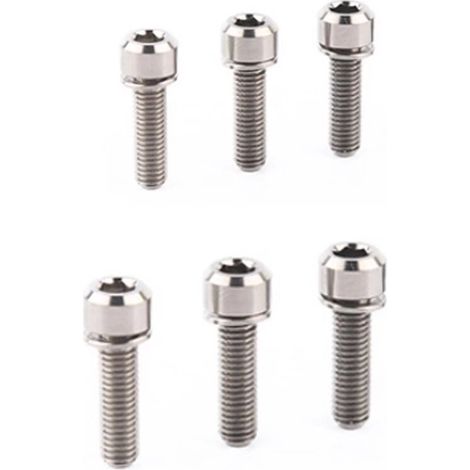 Set Mit 6 Farbigen Titanschrauben Für Mtb-lenker M5 X 18 Mm (titan)