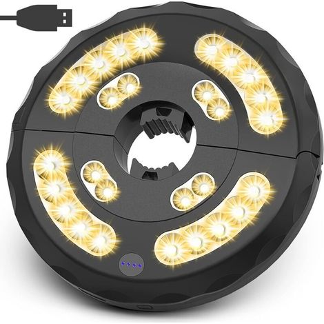 Sonnenschirmlampe, Eletorot 28led Sonnenschirmleuchte 3 Modi Wiederaufladbare Beleuchtung Sonnenschirmleuchte Und Großer Regenschirm Für Camping, Terrasse, Strand, Garten Und Pool (gelb)