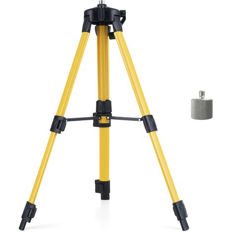Tonysa 39–100 Cm Verstellbares Teleskopstativ Mit Drei Verstellbaren Abschnitten, Geeignet Für Rotierende Und Lineare Laser-nivelliergeräte, Mit 5/8 Bis 1/4 Adapter Aus Aluminiumlegierung