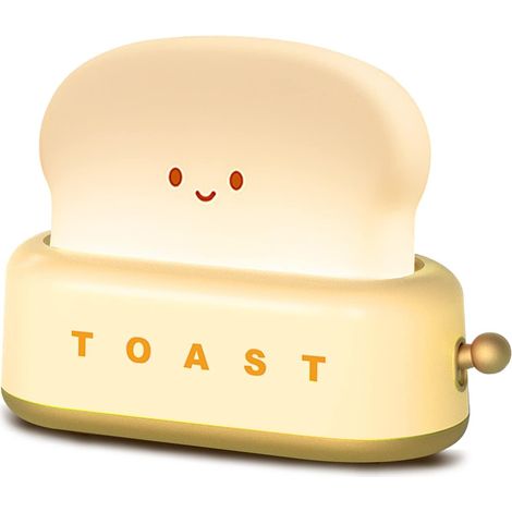 Toast Nachtlicht, Niedliche Nachtlichtlampe, Usb Wiederaufladbar, Kann Zeitgesteuert Werden, Kinder-nachtlichtlampe Für Mädchen, Babyzimmer, Dekor, Geschenk (gelb)