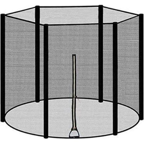 Trampolin-sicherheitsnetz Für Den Außenbereich, Trampolin-schutznetz, Ringwaden-sicherheitsnetz, Zaunzubehör, Nylon-schutznetz, 10 Fuß, 6 Stangen, Höhe 160 Cm, Tonchean