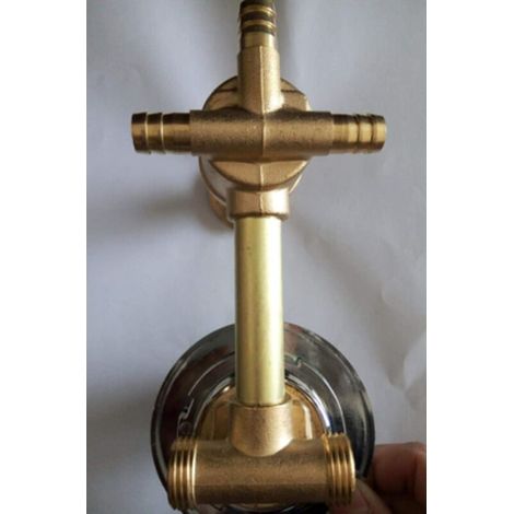 Wandmontierter 2/3/4/5-wege-wasserauslass, Messing-duscharmatur, Schraube Oder Intubation, Kupfer-duschkabine, Duschraummischer, 3-wege-intubation, 9 Cm