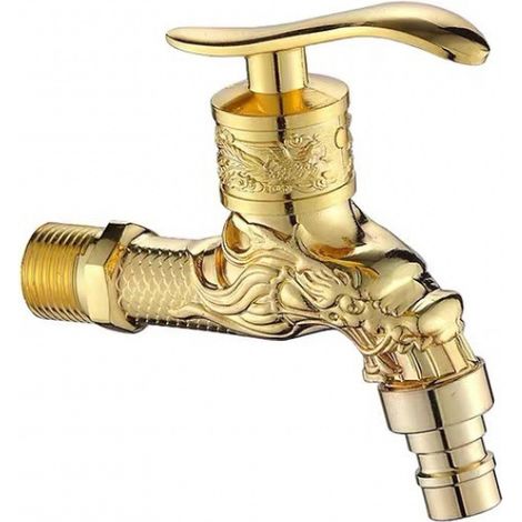 Wasserhahn Für Den Außenbereich, Für Den Garten, Wasserhahn Für Balkon, Waschmaschine, Mop, Vintage-wasserhahn, Zinklegierung, 1/2-zoll-schnittstelle (gold)
