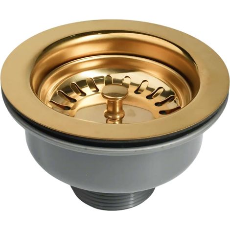 Goldfarbener Edelstahl-spülbeckenablauf 114 Mm G1½ Spülbeckenkorb Ohne Überlaufkorb, 304 Abs-edelstahl, Goldfarbener Abfluss 114 Mm, Passend Für Standardspülbeckenlöcher (83–90 Mm) (114 Mm Glod)