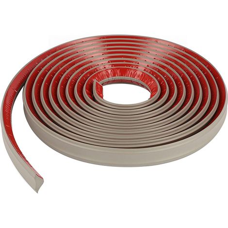 (grau/2,5 X 1,7 Cm) Flexible Sockelleisten – 5 M – Selbstklebend – Zierbordüren – Wandbordüren – Fliesenbordüren, Deckenbordüren, Zierleisten Für Wandübergänge