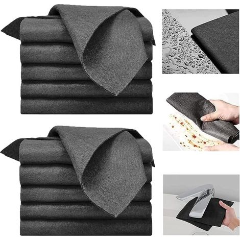 10 Stück Verdicktes Magisches Reinigungstuch, Mikrofasertuch, Wiederverwendbares, Extrem Saugfähiges Reinigungstuch, Tuch, Mikrofaser Und Wischtuch, 30 Cm