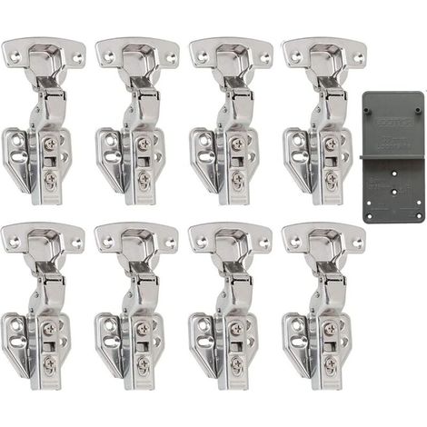 110 Grad Einziehbarer Clip, 35 Mm, Soft-close-scharniere Mit Hydraulischem Dämpfer, Selbstschließendes, Gepolstertes Scharnier Für Küchentüren, Schränke, 8 Stück