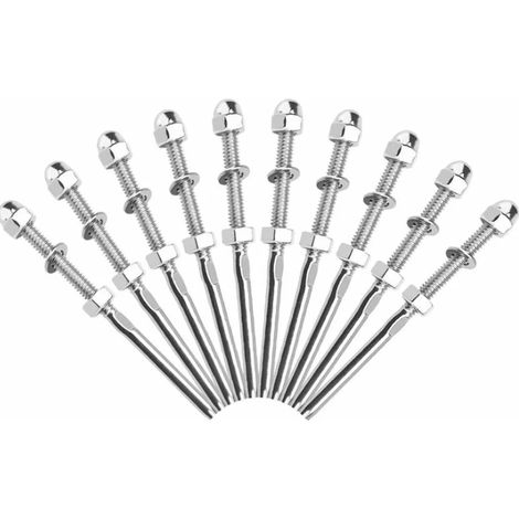 10er-pack Kabelspanner Aus Edelstahl 316 Mit Gewinde – Für 1/8-zoll-geländersysteme – Schnelle Installation Und Optimale Passform