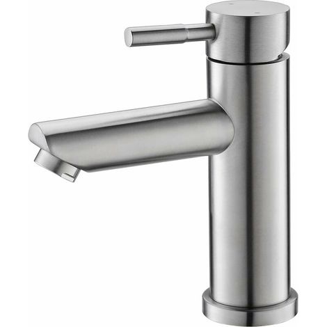 1pc Wasserhahn Aus Edelstahl 304, Modernes Design, Heiß Und Kalt, Verstellbarer Waschbecken-wasserhahn, Badezimmer-design, 175 X 150 X 50 Mm – Silber