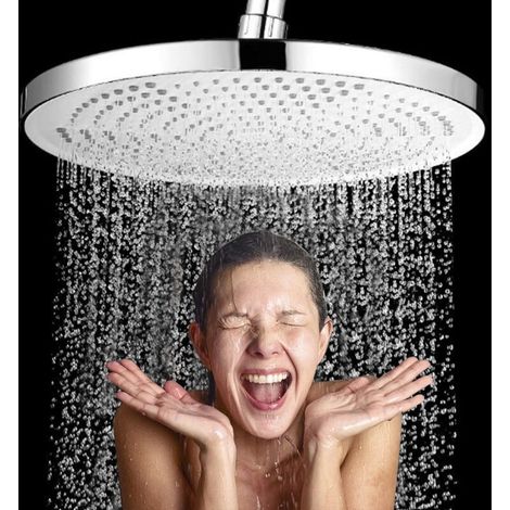 25 Cm Runde Hochdruck-duschplatte, Große Feste Dusche, Wassersparende Dusche, Anti-kalk-duschplatte, Universal-dusche (silber)