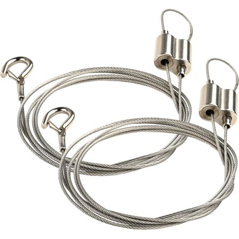 2er-pack Verstellbarer Aufhängedraht Mit Haken, Robuster Edelstahl Zum Aufhängen Von Bildern, Lichtern, Spiegeln Und Wanddekorationen – 2 M Bis 20 Kg