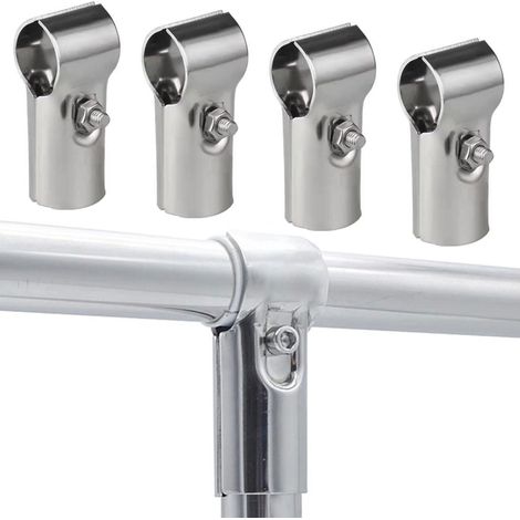 4 Stück T-schlauchklemmenverbinder, 25 Mm T-schlauchklemmen, Strukturrohrverbinder, Kettenglied-zaunklemme Aus Edelstahl Für Zäune Und Heimbedarf