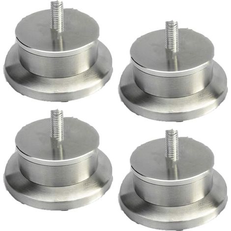 4 Stück Möbelbeine Aus Edelstahl, Runde Möbelbeine Aus Metall, Möbelbeine Für Tisch, Sofa, Bett, Arbeitsplatte, Fernseher, M8-schraube (3 Cm)
