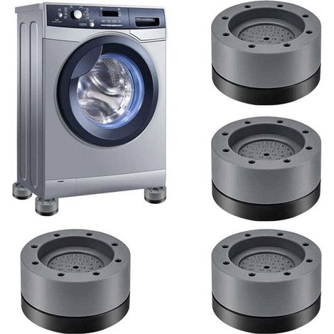 4er-set Anti-vibrations-waschmaschinenfüße, Anti-vibrations-pufferpolster, Waschmaschinen-stoßdämpfer, Waschmaschinen-fußpolster Für Waschmaschinen, Trockner Und Möbel, Kühlschränke, Grau