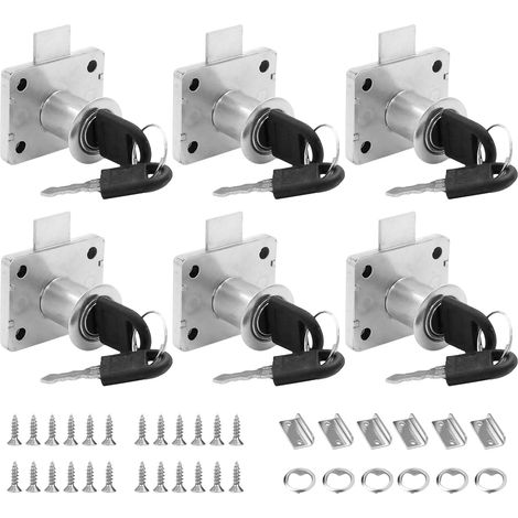 6er-pack 22-mm-möbelschlösser Mit Schlüssel, Sicherheitsschloss, Edelstahl, Mit Schlüssel, Für Schrank, Kleiderschrank, Briefkasten, Schublade