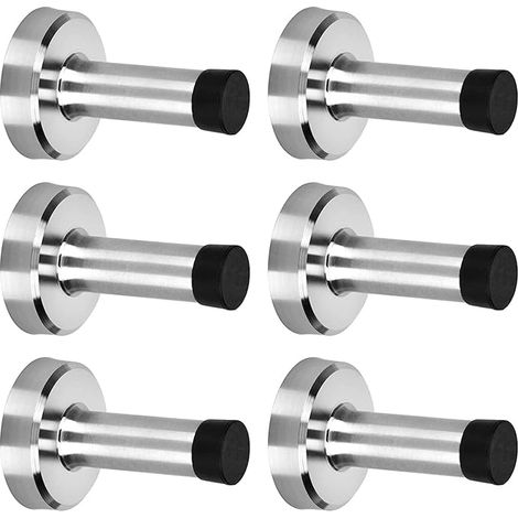 6er-pack Türstopper Aus Edelstahl, Wandstopper Mit Gummistoppern, Wandschutz, Federbelastete Türstopper 4,36 Cm