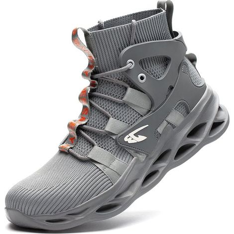 Aafgvc – S3 High-top-sicherheitsschuhe – Leichte Sicherheitsschuhe – Stahlkappe – Kevlar-sohle – Atmungsaktiv – Größe 45 Eu – Grau – Grau 45 Eu