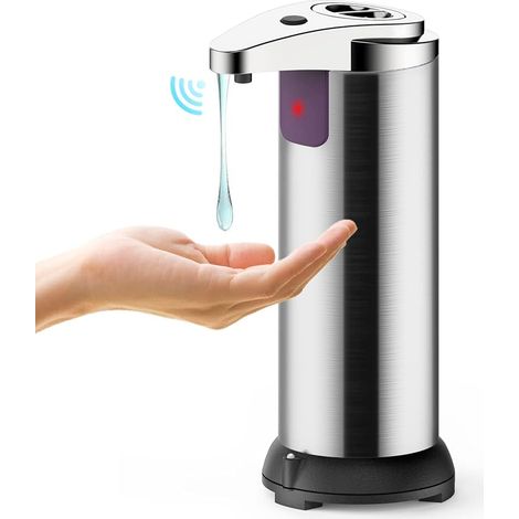 Automatischer Seifenspender, 250 Ml, Edelstahl-seifenspender Mit Infrarot-bewegungssensor, Wasserdichter Basis, Verstellbarer Schalter, Für Badezimmer, Küchen, Hotelschlafzimmer-fei Yu