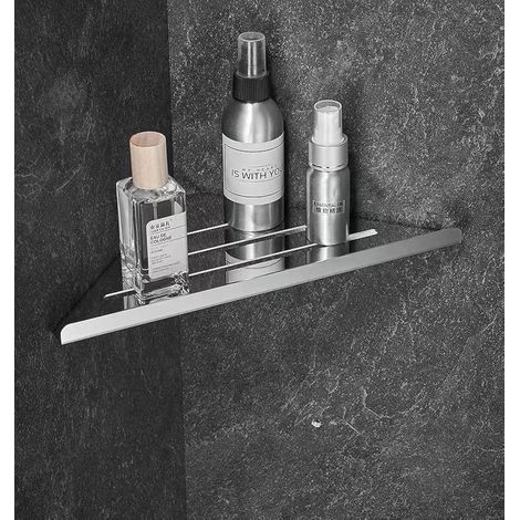 Badezimmer-eckregal Aus Edelstahl 304, Dreieckige Wandhalterung, Dusch-eckregal, Silber