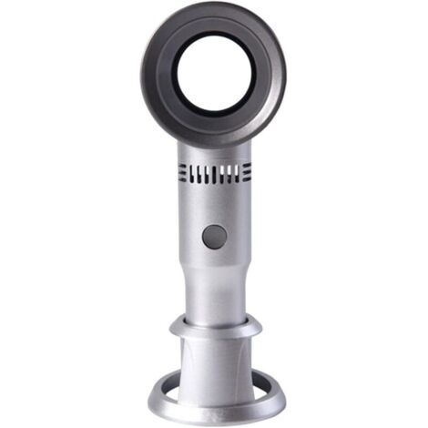 Blattloser Ventilator, Usb 3 Geschwindigkeiten, Leiser Tragbarer Mini-ventilator Mit Turbo-ladesystem Und 2000-mah-akku, Für Camping, Büro, Reisen, Sommer/geschenk (farbe: Silber)