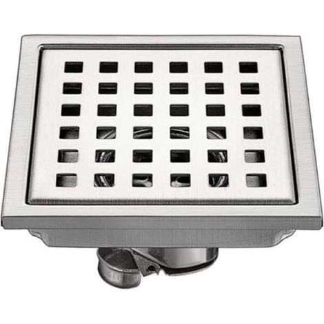 Bodenablauf Für Den Außenbereich Aus Edelstahl 15 X 15 Cm Mit Quadratischem Filter, Anti-reflux-system Und Integrierter Desodorierung
