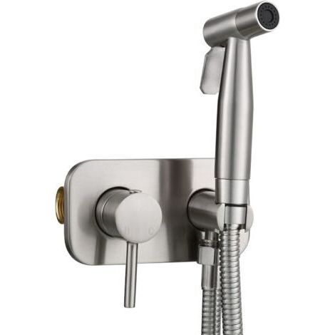 Choyclit – Bidet-einbaudusche Aus Edelstahl – Kalt- Und Warmwasser – Wandmontage – Standard-g1/2-zoll-buchse – Gebürstetes Silber