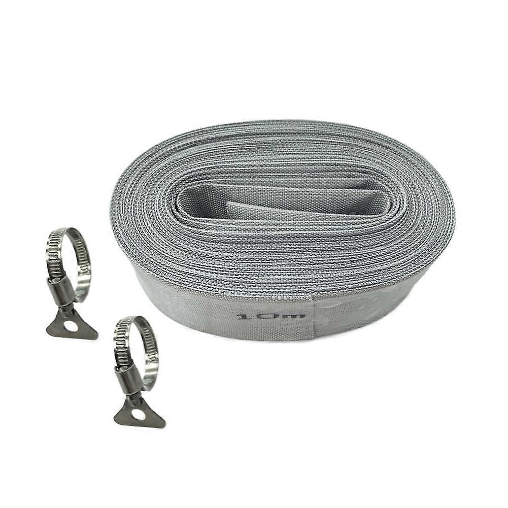 Tuyau De Lavage À Contre-courant De Piscine De 10 M (32,8 Pi) Pour Karcher Sp9.500/sp 16 17 22, Tuyau De Refoulement D'Eau Plat Renforcé Avec 2 Colliers De Serrage