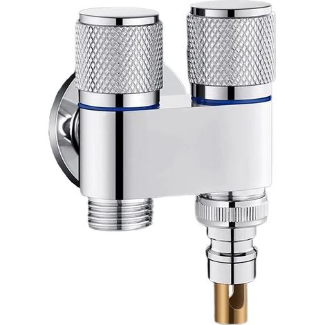 Crea – Multifunktions-waschmaschinen-wasserhahn Mit Doppelter Steuerung – Eckventil Aus Edelstahl – 1 Einlass, 2 Auslässe – Schnelle Installation Und Durchflusskontrolle