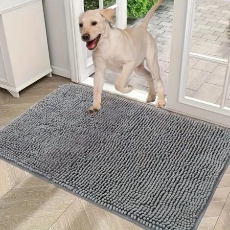 Fußmatte Für Schlammige Pfoten, Absorbiert Feuchtigkeit Und Schmutz, Waschbare Rutschfeste Matte, Schnell Trocknende Mikrofaser, Eingangs-fußmatte Für Innenböden (78,9 X 50,8 Cm, Grau)