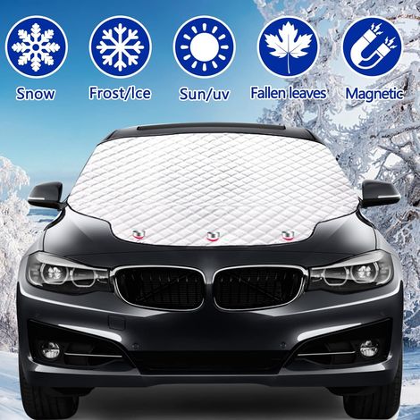 Groofoo Auto-frontscheibenabdeckung, Magnetische Windschutzscheibenabdeckung, Sonnenschutz, Anti-frost, Schnee, Anti-eis, Uv-sonne, Universeller Faltbarer Schutz Für Auto-suv (157 × 126 Cm).