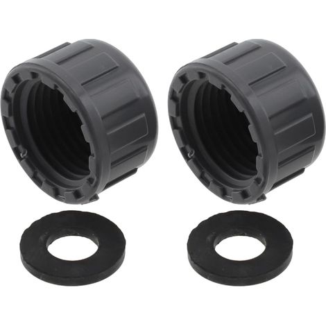 Gewindestopfen-set Mit Gummidichtungen – 32 Mm Rundes Innengewinde – Pvc-anschluss Zum Ausblenden Von Rohrenden – Graue Pvc-sanitärarmaturen – Rohrgrößen