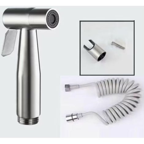 Hand-bidet-sprühgerät – Mit 149,9 Cm (59 Zoll) Abs-teleskop-flexibler Brauseschlauch Für Sanitär, Wc, Bidet-badezimmer-sprühpistole (grau)