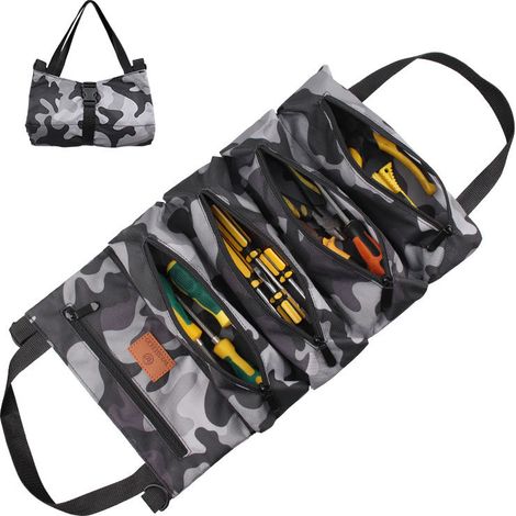 S-giant Werkzeugtasche Für Elektriker In Tarnfarben – Geländegängige Werkzeugtasche Für Autos – Hängende Tasche Für Autositze – Werkzeugset – Graue Tarnung