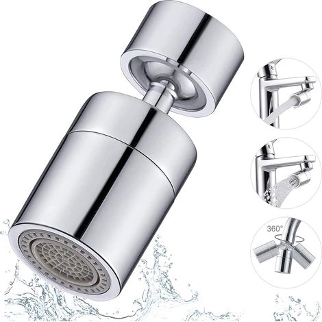 Küchenarmaturdüse, 360-grad-drehung, Dual-modus-wasserhahnbelüfter, Anti-spritz-breeze-jet-wasserhahn, Anwendbar Auf Küchenspüle, Badezimmer (80 Grad Drehbar)