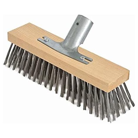 Oidipie – Besen Mit Stahlborsten 30 Cm – Metallhalterung Ø 28 Cm – Körper Aus Buchenholz – Zur Effektiven Reinigung Von Platten Und Gehwegen