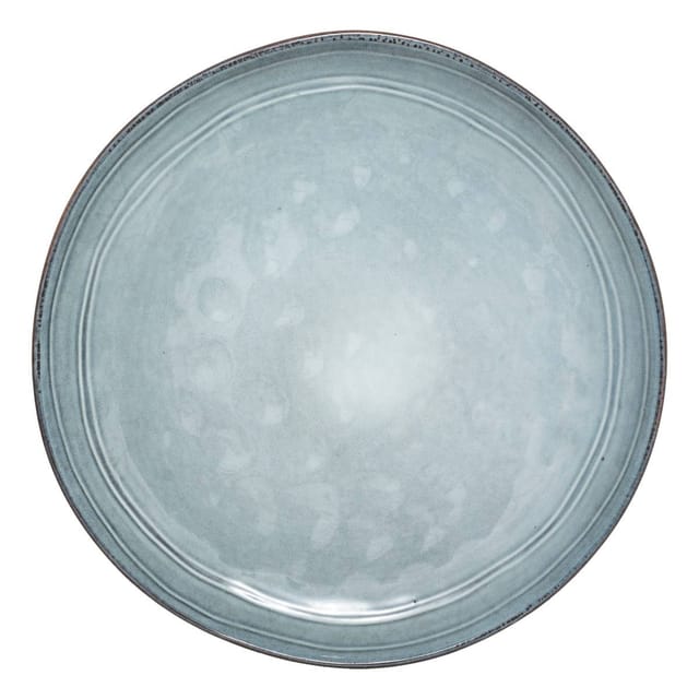 Steingutteller 26cm Blume Rustikal Blau