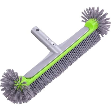 Poolfolienbürstenbesen 45 Cm, Poolbesen Poolbürste, Abnehmbarer Poolbürstenkopf Mit Robusten Borsten, Aluminiumgriff, Teleskopstange Nr
