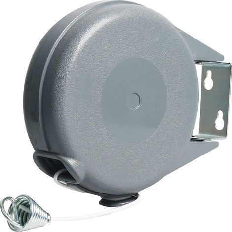 Robuste, Ausziehbare Wäscheleine Für Den Innen- Und Außenbereich Mit Robustem Abs-gehäuse Und 38 Fuß Extrudierter Pvc-leinen, Mit Verriegelung, Um Ein Durchhängen Zu Verhindern