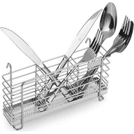 Robuster Abtropfständer Aus Edelstahl 304 Mit Haken, 3 Separaten Fächern, Rostfrei, Ohne Bohren