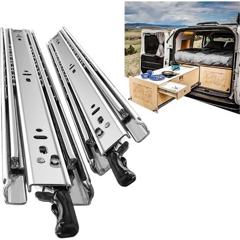 Robuste Schubladenführung 600 Mm – Tragfähigkeit 68 Kg, Kugelführung, Seitliche Montage, Ideal Für Aufbewahrungsschubladen