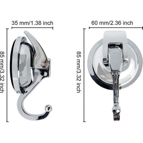Set Mit 2 Saugnapf-haken, Leistungsstarker Badezimmer-wand-vakuum-saugnapf, Duschhaken, Kunststoff-wand-handtuch-bademantel-halter Für Küchenglas – Tragfähigkeit 5 Kg