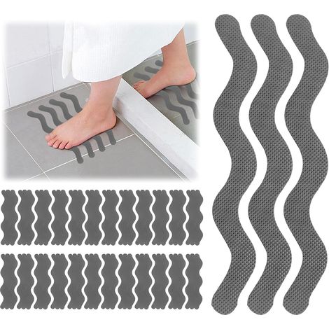 Set Mit 72 Rutschfesten Matten Für Treppen – 18 X 1,3 Cm, Rutschfest, Für Badezimmer, Küchen Und Saunen – Grau