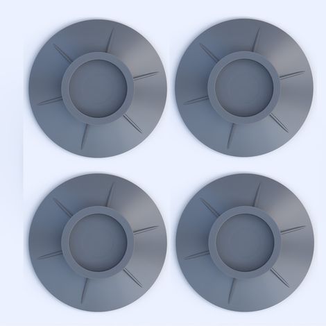 Trimec 4 Stück Anti-vibrations-waschmaschinenmatten, Anti-vibrations-waschmaschinen-fußpolster, Waschmaschinen-fußpolster, Gummi-trockner-pads, Für Anti-vibrations-waschmaschinen-trockner (grau)