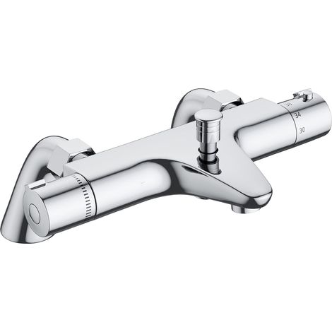 Thermostatischer Wannenmischer, Wasserhahn, Duschmischer Mit Temperaturregelung, Messing, Chrom-finish, Badewannenmontage