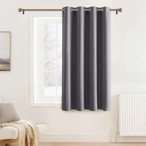 Verdunkelungsvorhang – Wärmeisolierte Ösenvorhänge, Kurzer Vorhang, Fensterdekoration, Blockiert Sonne Und Hitze/kälte, 132 Cm Breite X 137 Cm Höhe, Grau, 1 Bahn